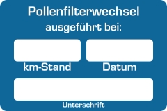 Kundendienst-Etiketten / Service-Aufkleber fr KFZ-Betriebe