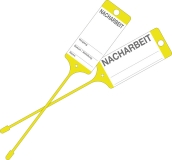 Warenanhnger 8 x 3,5 cm, mit Aufdruck, farbig