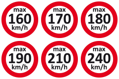 Geschwindigkeitsaufkleber fr Winterrder