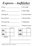 Express-Aufkleber, wei